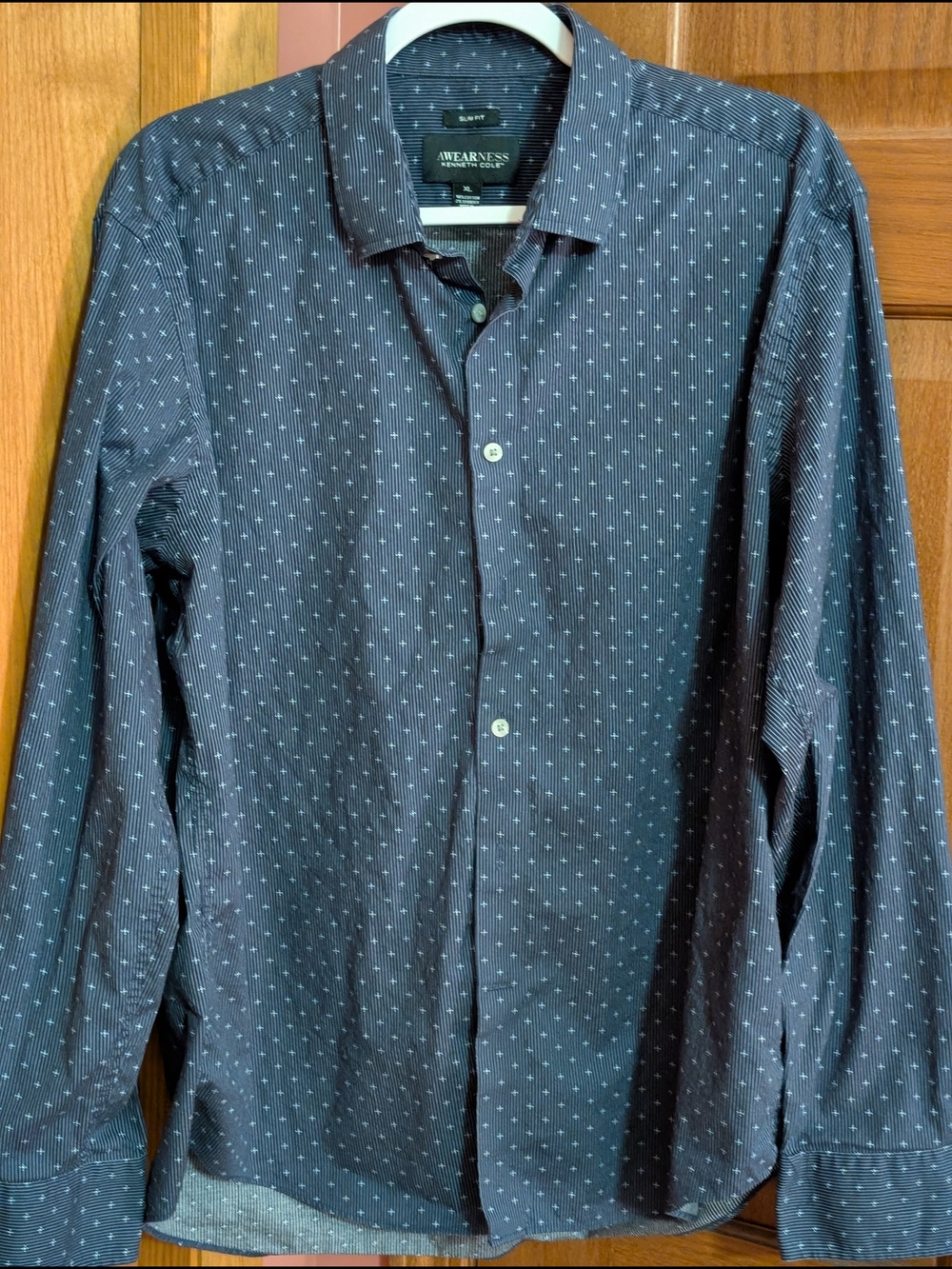 Kenneth Cole Navy Slim Fit Button-Up Shirt